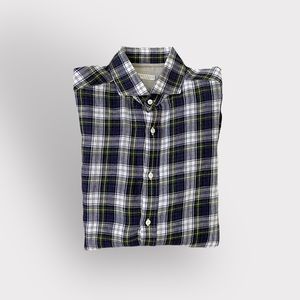 Brunello Cucinelli new season linen plaid long-sleeved shirt L